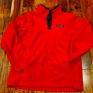 Columbia Red (Child)  fleece jacket with buttons